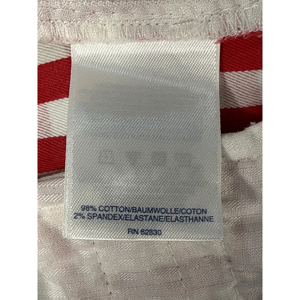 Lands End Red White Gingham‎ Shorts 10P Mid Rise Stretch 10